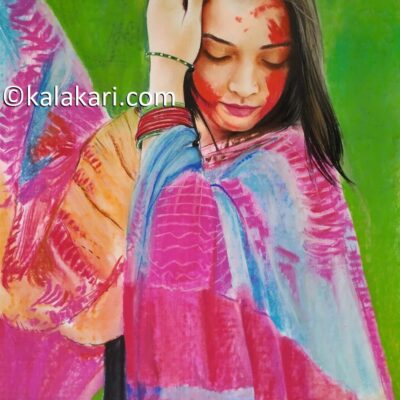 Color pencil painting of girl