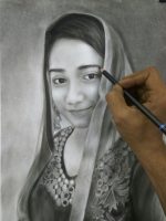 Charcoal portrait drawing