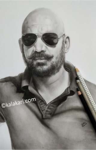 Handmade Charcoal Pencil Sketch