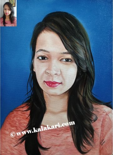 Girl oil portrait painting