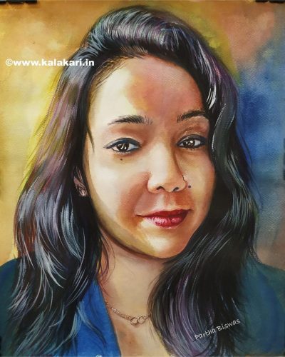 Watercolour portrait painting, Picture to water colour portrait painting